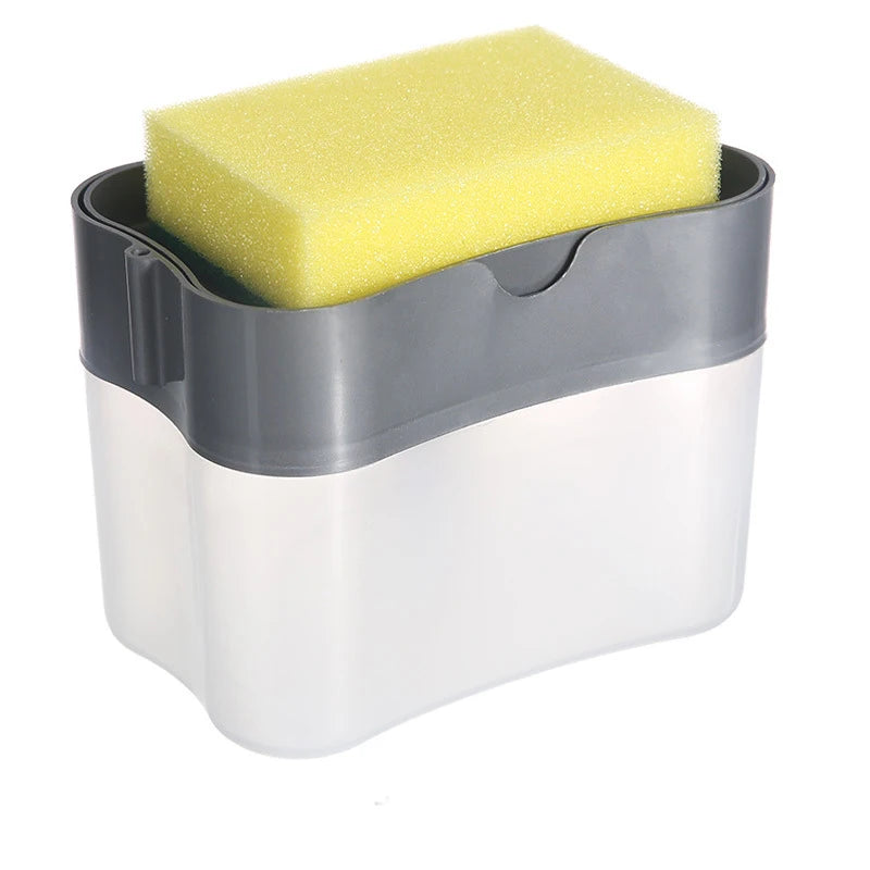 Distributeur de Savon avec Éponge – 2-en-1 Pratique pour Cuisine