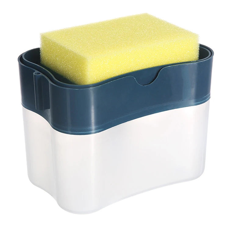 Distributeur de Savon avec Éponge – 2-en-1 Pratique pour Cuisine