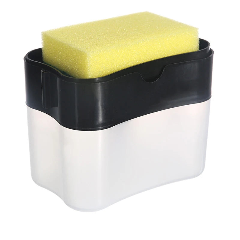 Distributeur de Savon avec Éponge – 2-en-1 Pratique pour Cuisine