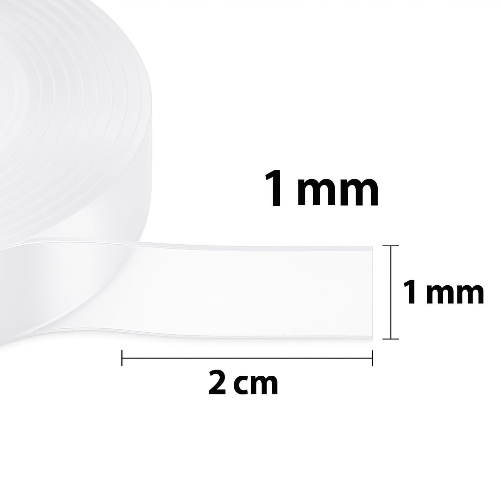 Double Sided Extra Strong Nano Tape - Roll 3m x 2cm - Strong Adhesive Reusable Transparent Washable - No Drilling Attachment for Wall, Kitchen, Office, Car (3m x 20mm x 1mm)