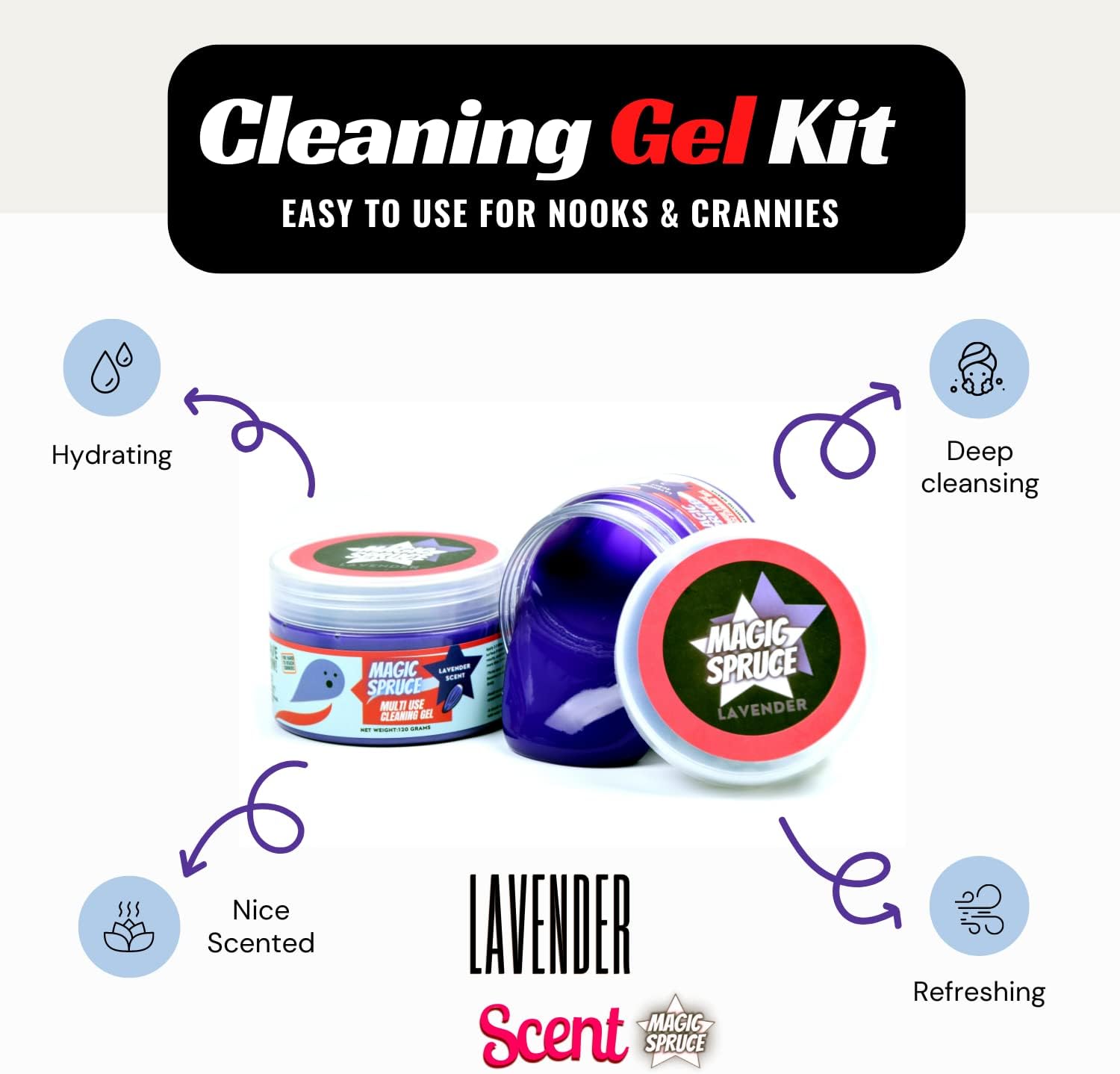 ToysButty Car Interior Cleaning Kit, Car Accessory, Cleaning Slime, Plastic Cleaning Gel, Sealant Cleaner for Laptop Keyboard, Printer, Camera, Scented Gadget
