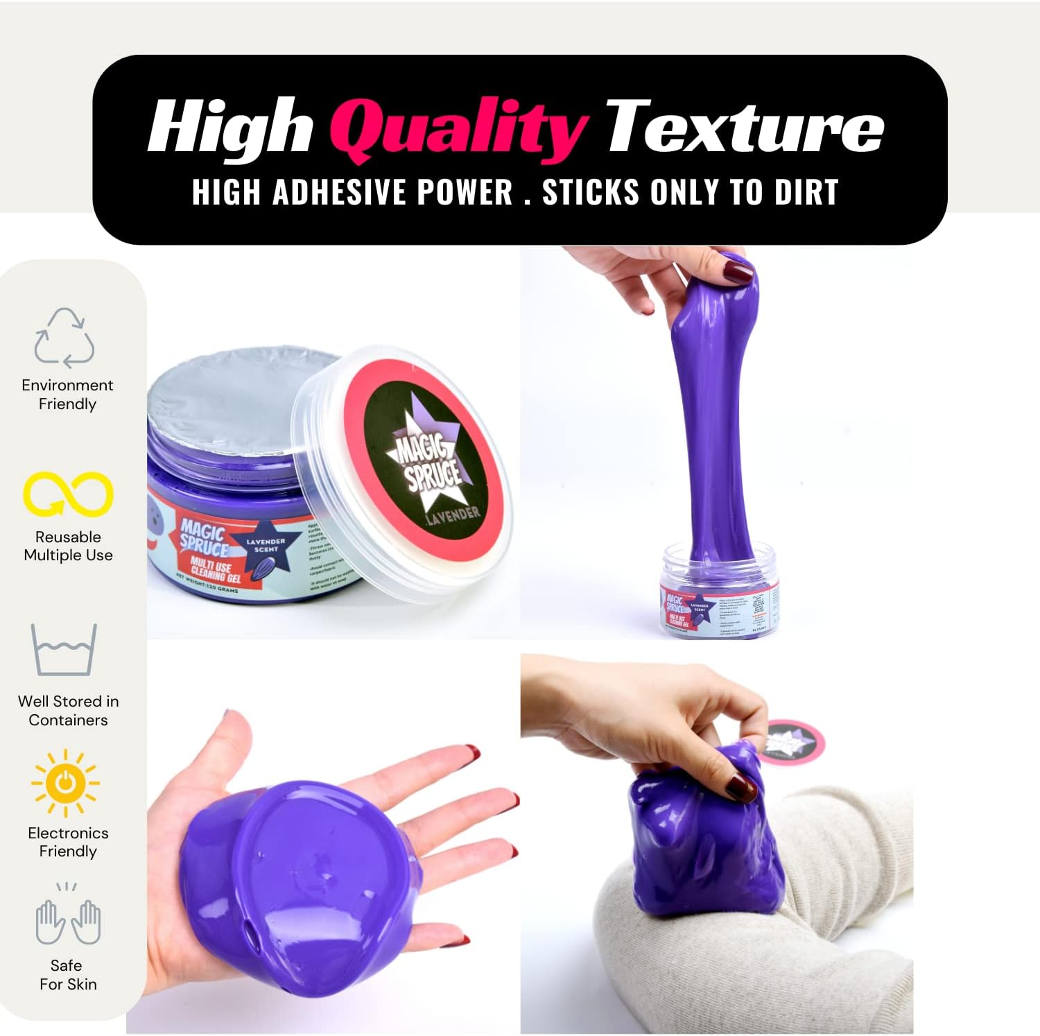 ToysButty Car Interior Cleaning Kit, Car Accessory, Cleaning Slime, Plastic Cleaning Gel, Sealant Cleaner for Laptop Keyboard, Printer, Camera, Scented Gadget
