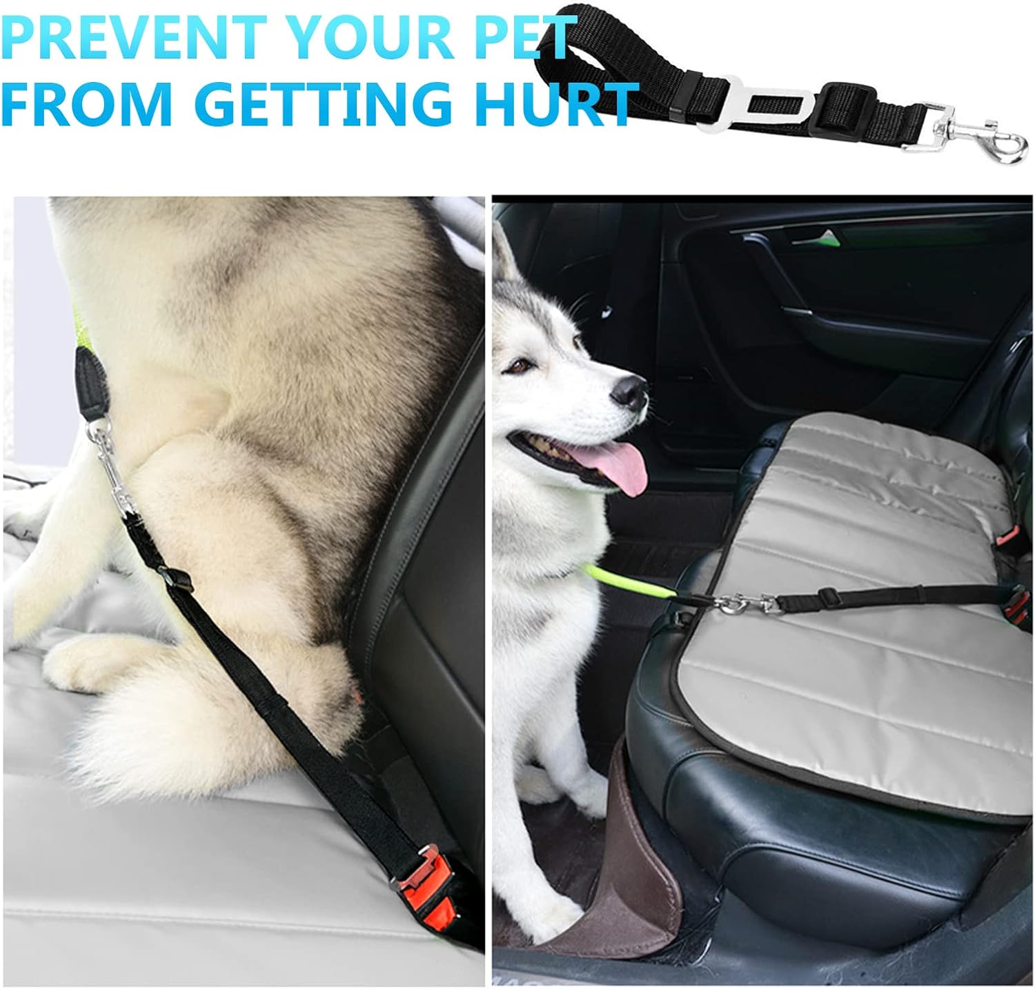 Redamancy Universal Dog Seat Belt, 1 Piece, Tear-proof, Adjustable (Black)