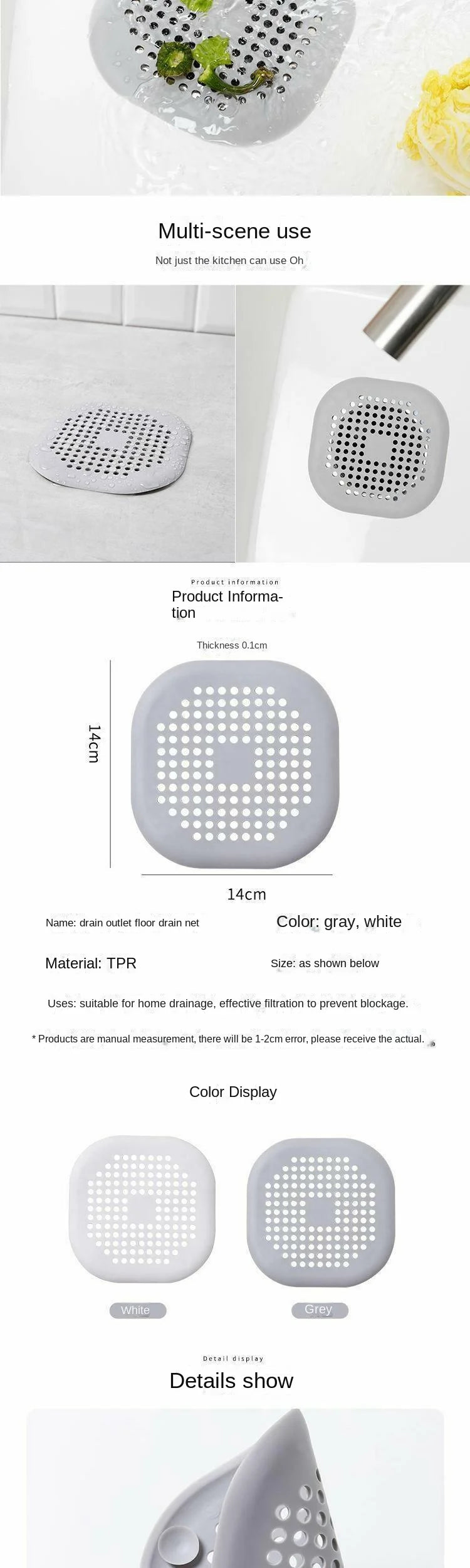 Filtre en Silicone Réutilisable pour Évier – Attrape-Cheveux & Déchets
