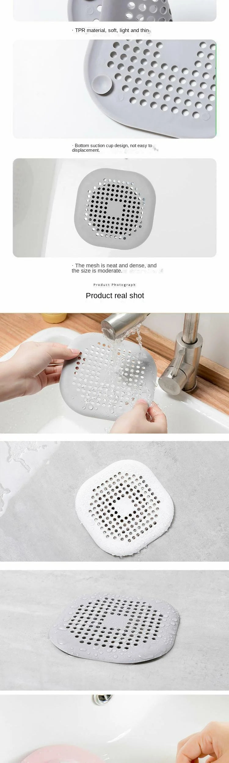 Filtre en Silicone Réutilisable pour Évier – Attrape-Cheveux & Déchets